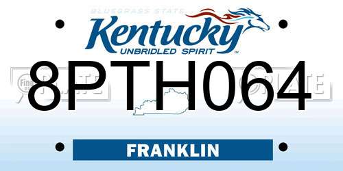 8PTH064 Kentucky License Plate