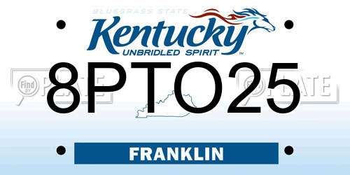 8PTO25 Kentucky License Plate