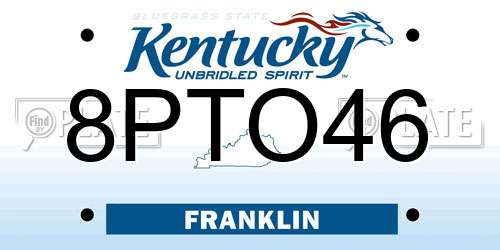 8PTO46 Kentucky License Plate