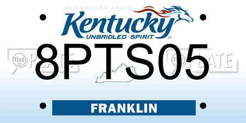 8PTS05 Kentucky License Plate