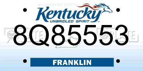 8Q85553 Kentucky License Plate
