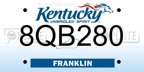 8QB280 Kentucky License Plate