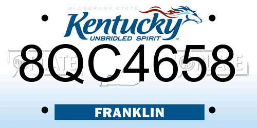8QC4658 Kentucky License Plate