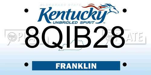 8QIB28 Kentucky License Plate
