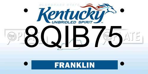 8QIB75 Kentucky License Plate