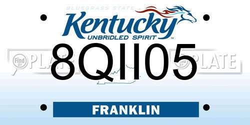 8QII05 Kentucky License Plate