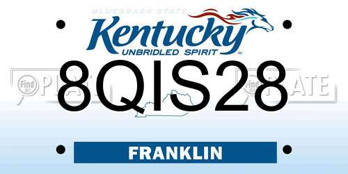 8QIS28 Kentucky License Plate