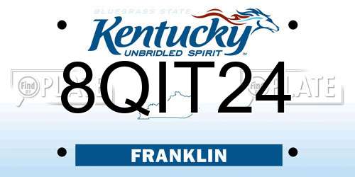 8QIT24 Kentucky License Plate