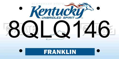 8QLQ146 Kentucky License Plate