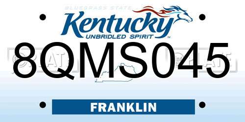 8QMS045 Kentucky License Plate