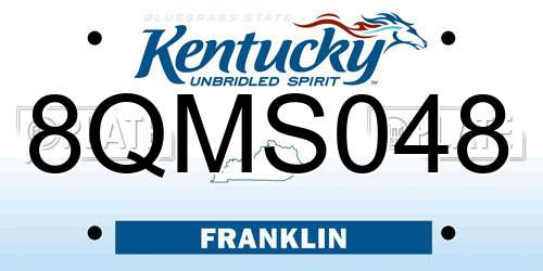 8QMS048 Kentucky License Plate