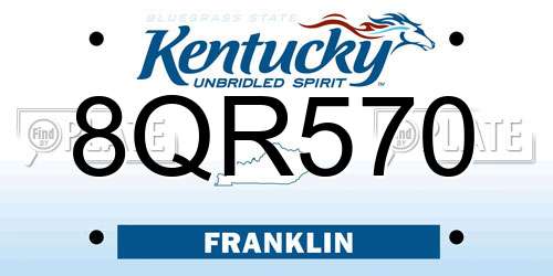 8QR570 Kentucky License Plate