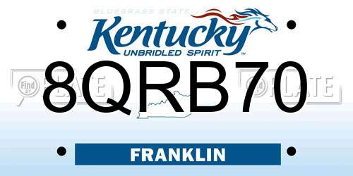 8QRB70 Kentucky License Plate