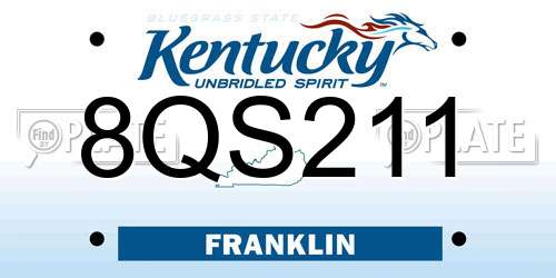 8QS211 Kentucky License Plate