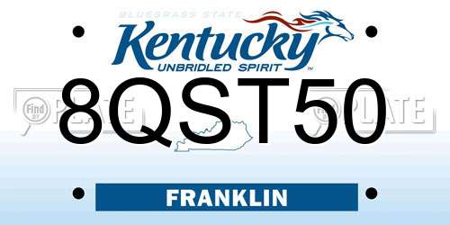 8QST50 Kentucky License Plate