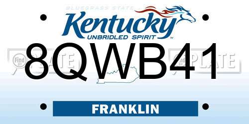 8QWB41 Kentucky License Plate