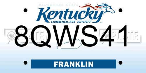 8QWS41 Kentucky License Plate