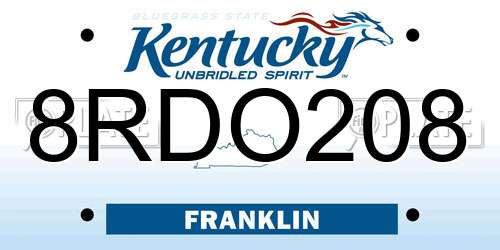 8RDO208 Kentucky License Plate