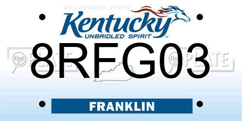 8RFG03 Kentucky License Plate