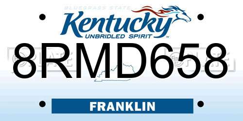 8RMD658 Kentucky License Plate