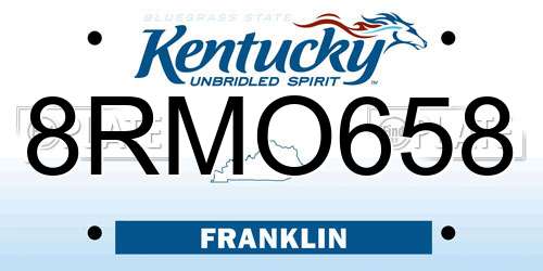 8RMO658 Kentucky License Plate