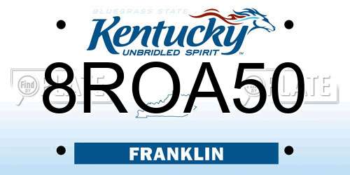8ROA50 Kentucky License Plate