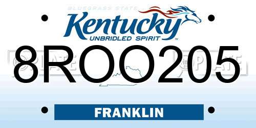 8ROO205 Kentucky License Plate