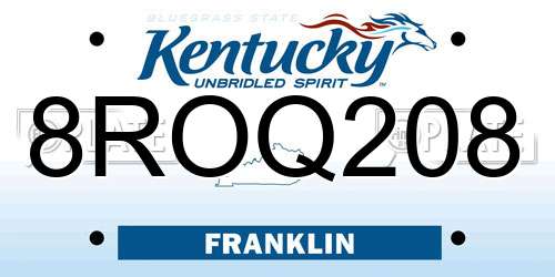 8ROQ208 Kentucky License Plate