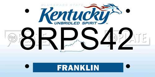 8RPS42 Kentucky License Plate