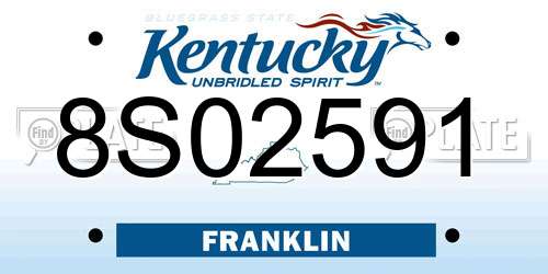 8S02591 Kentucky License Plate