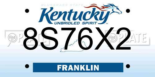 8S76X2 Kentucky License Plate