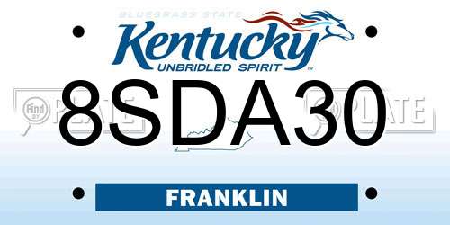 8SDA30 Kentucky License Plate