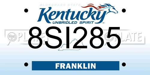 8SI285 Kentucky License Plate