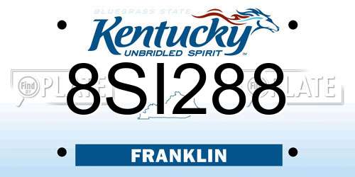8SI288 Kentucky License Plate