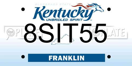 8SIT55 Kentucky License Plate