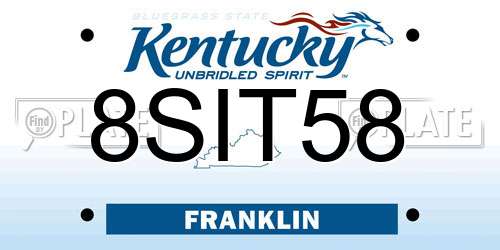 8SIT58 Kentucky License Plate