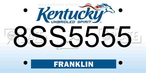 8SS5555 Kentucky License Plate