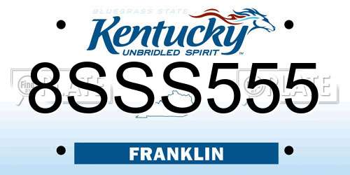 8SSS555 Kentucky License Plate