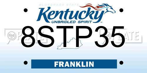 8STP35 Kentucky License Plate