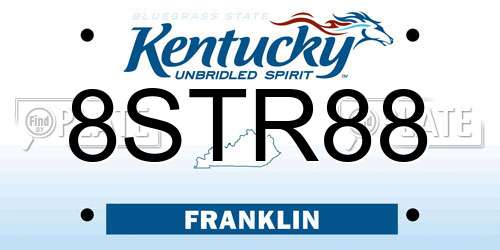 8STR88 Kentucky License Plate