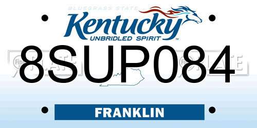 8SUP084 Kentucky License Plate