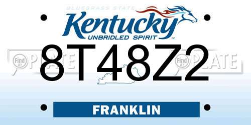 8T48Z2 Kentucky License Plate