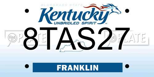 8TAS27 Kentucky License Plate