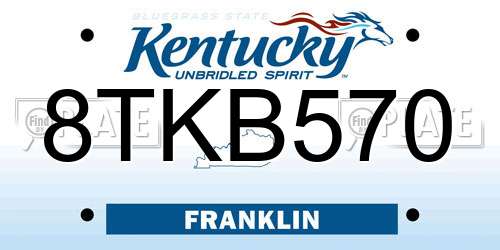 8TKB570 Kentucky License Plate
