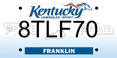 8TLF70 Kentucky License Plate