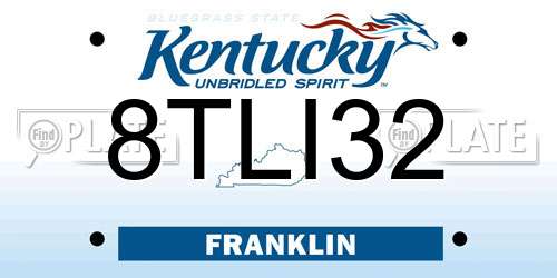 8TLI32 Kentucky License Plate