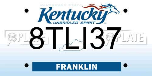 8TLI37 Kentucky License Plate