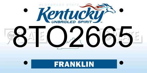 8TO2665 Kentucky License Plate