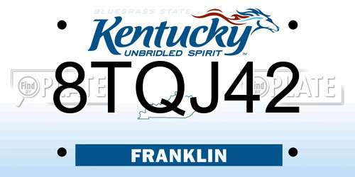 8TQJ42 Kentucky License Plate