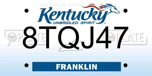8TQJ47 Kentucky License Plate